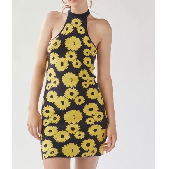 UO Knit Sunflower Mini Dress - Picture 2 of 5